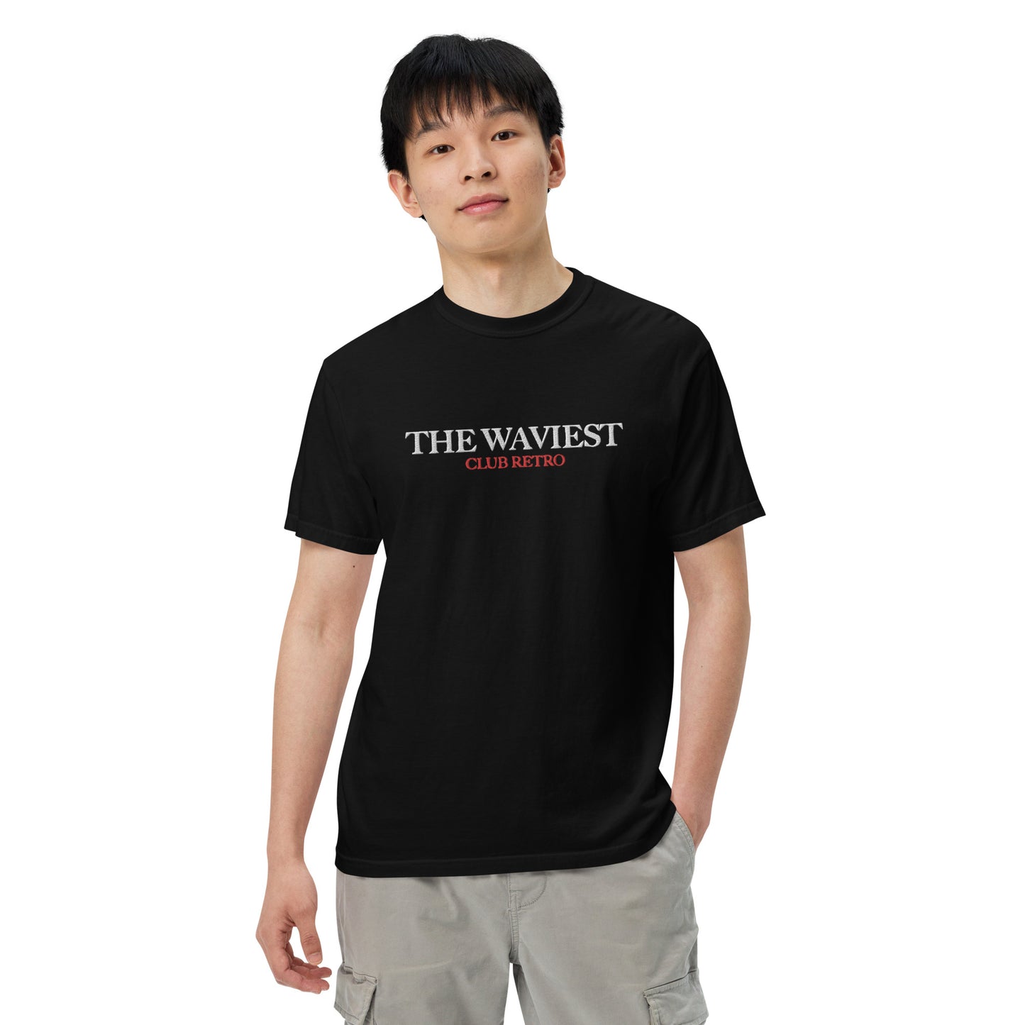 THE WAVIEST CLUB RETRO EMBROIDERED TEE BLACK