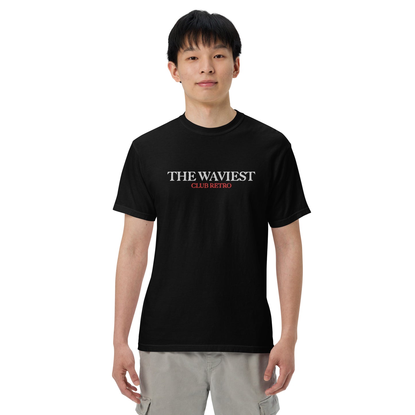 THE WAVIEST CLUB RETRO EMBROIDERED TEE BLACK