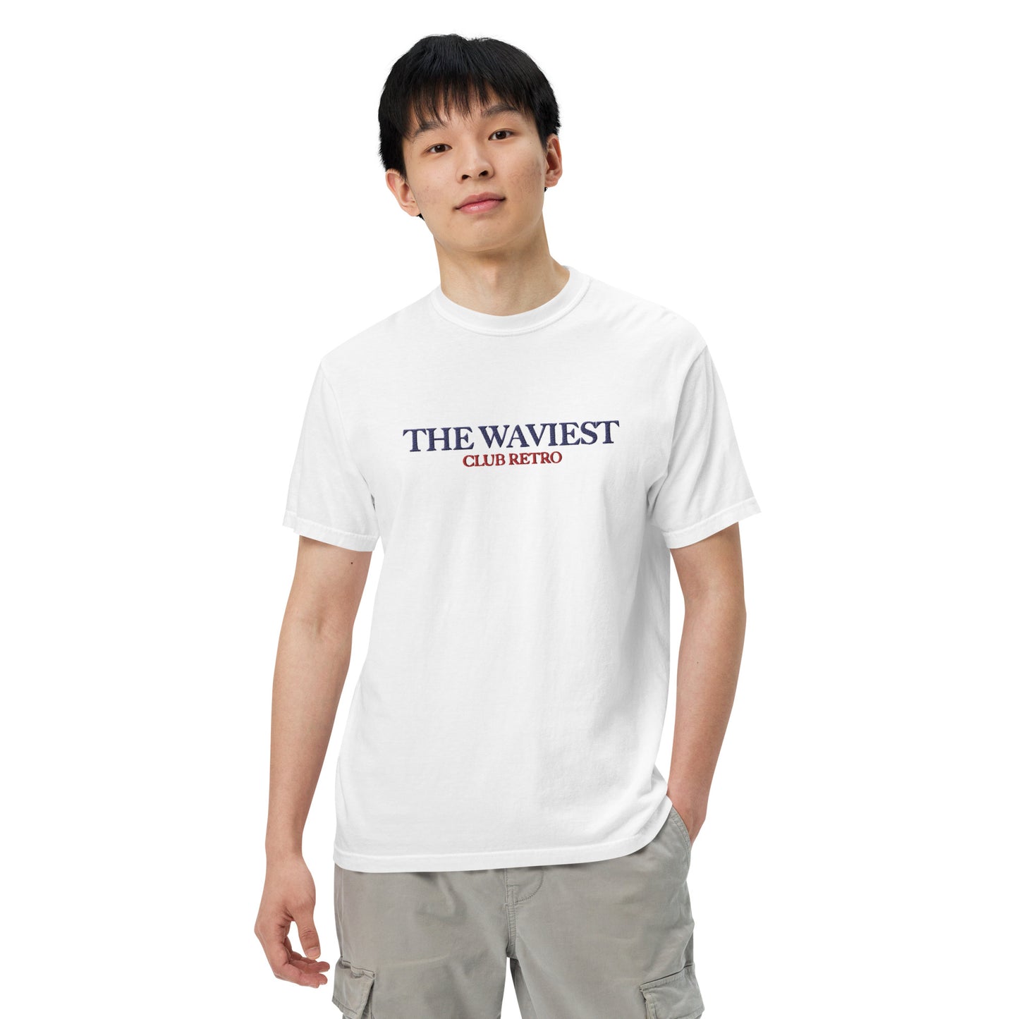 THE WAVIEST CLUB RETRO EMBROIDERED TEE WHITE
