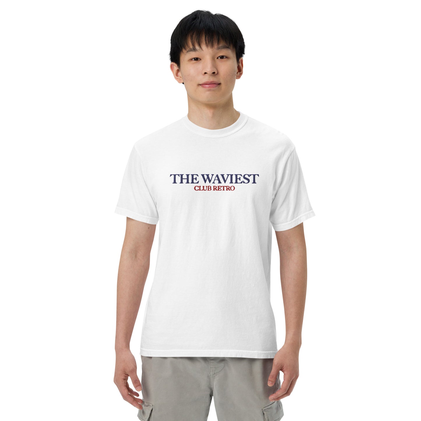 THE WAVIEST CLUB RETRO EMBROIDERED TEE WHITE