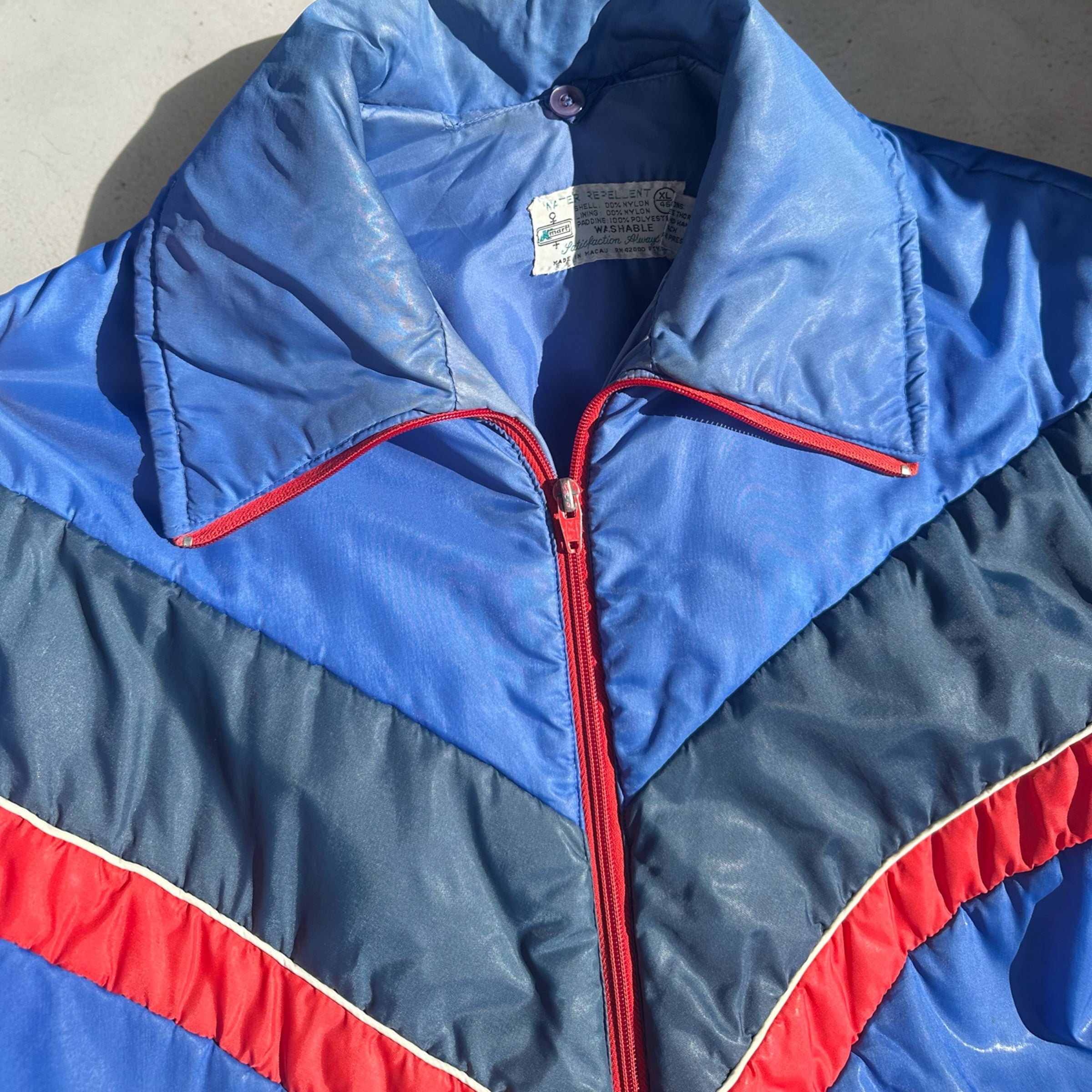 Blue and Red Retro Puffer - Size XL