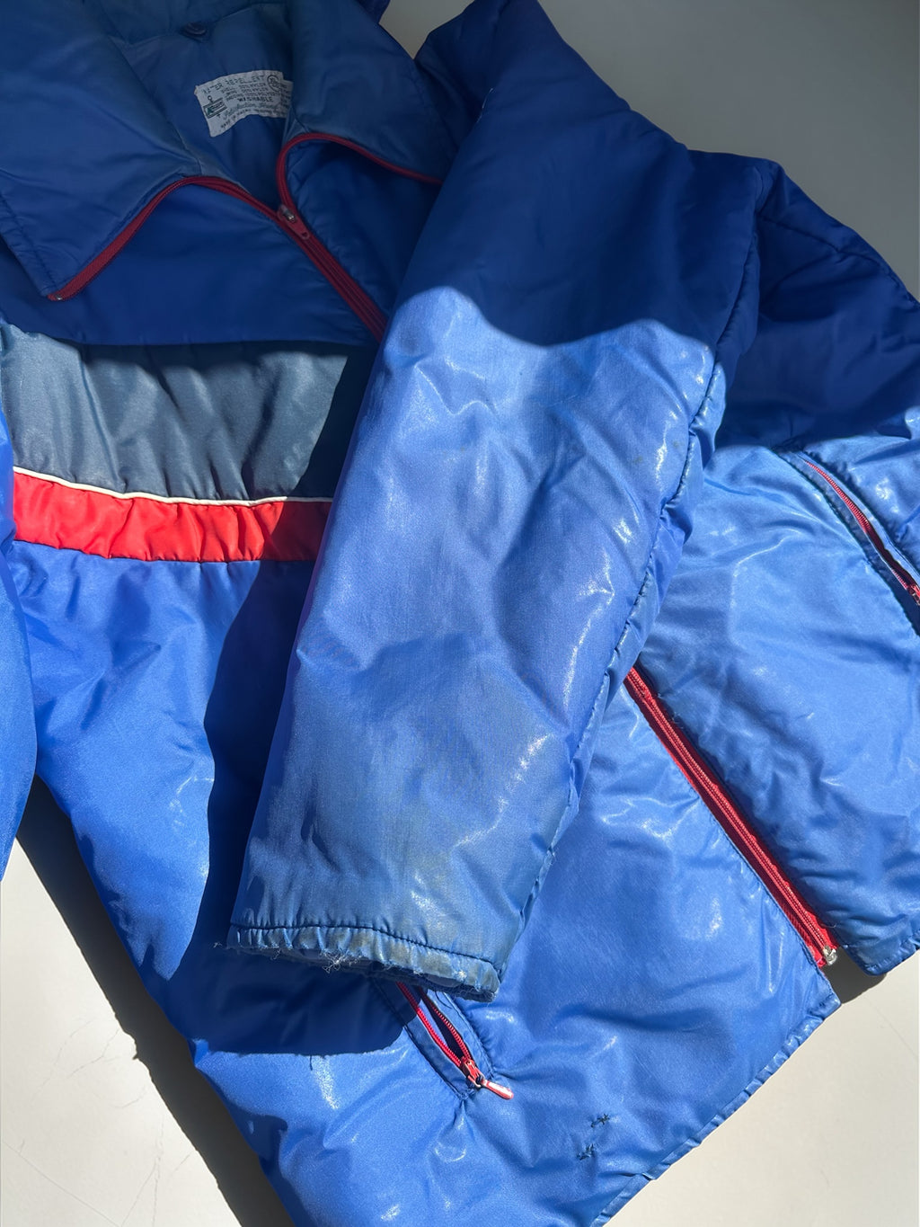Blue and Red Retro Puffer - Size XL