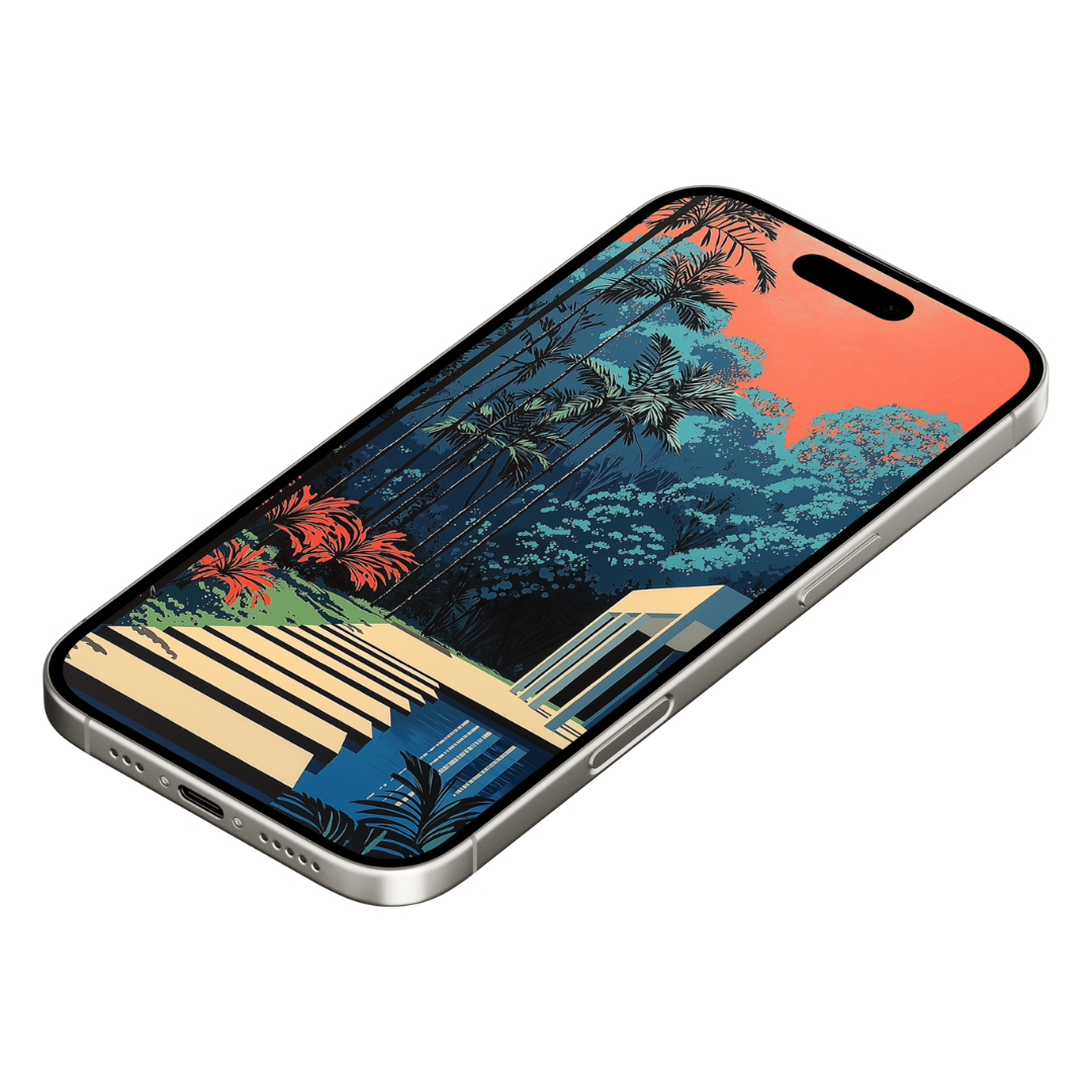 JUNGLE POOL PATH MOBILE WALLPAPER