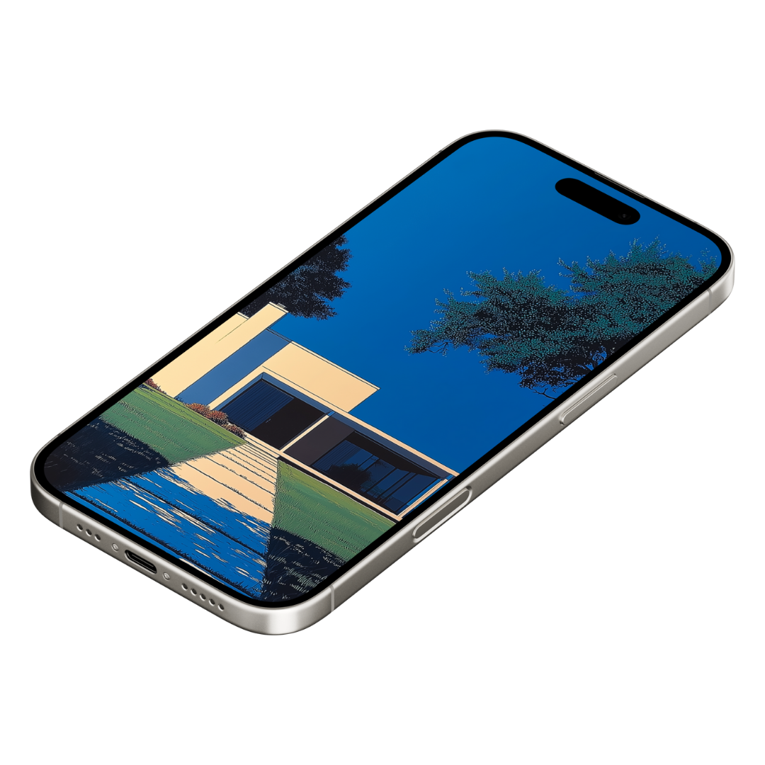 MODERN HOME ON THE HILL MOBILE WALLPAPER