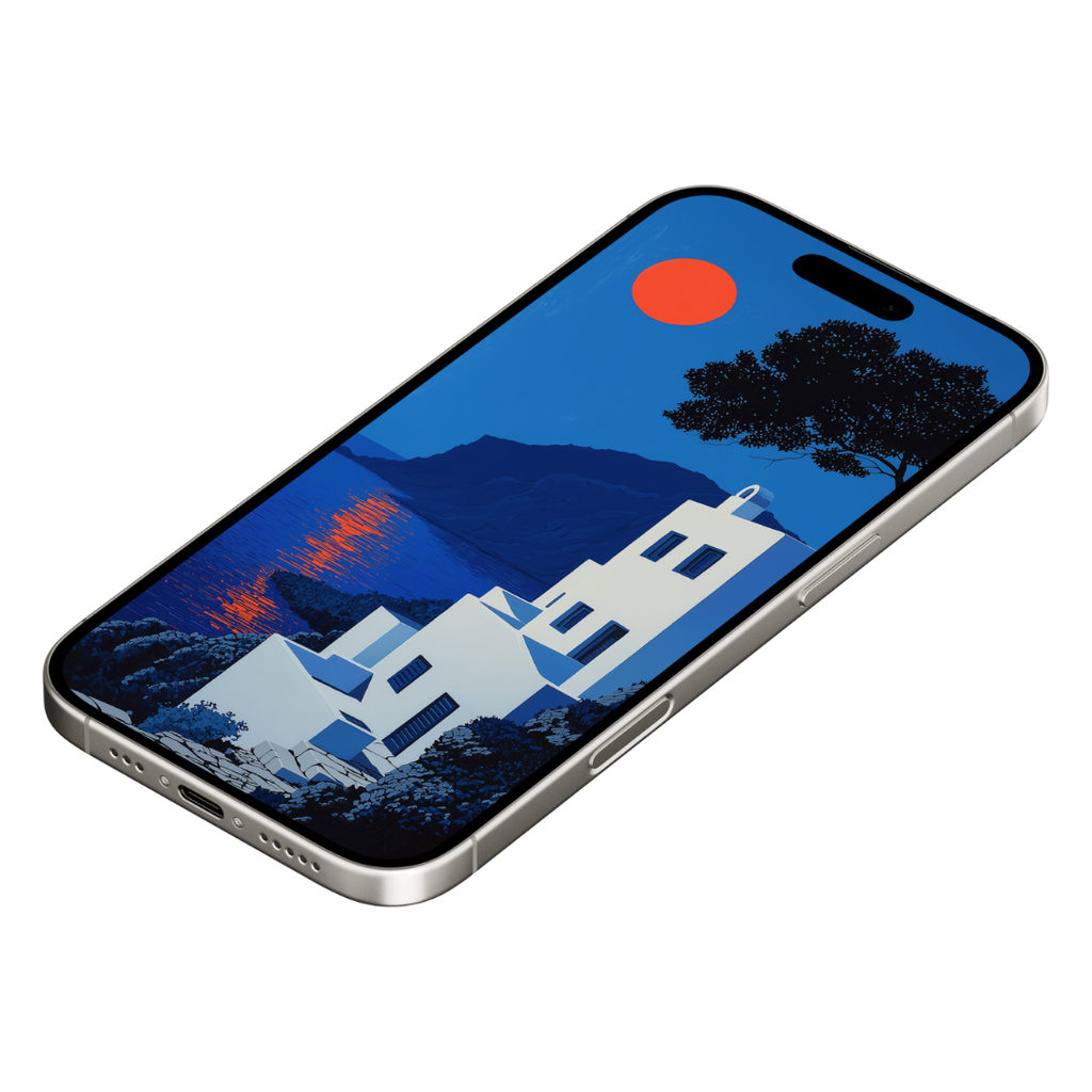 SANTORINI CLIFF VILLAGE MOBILE WALLPAPER