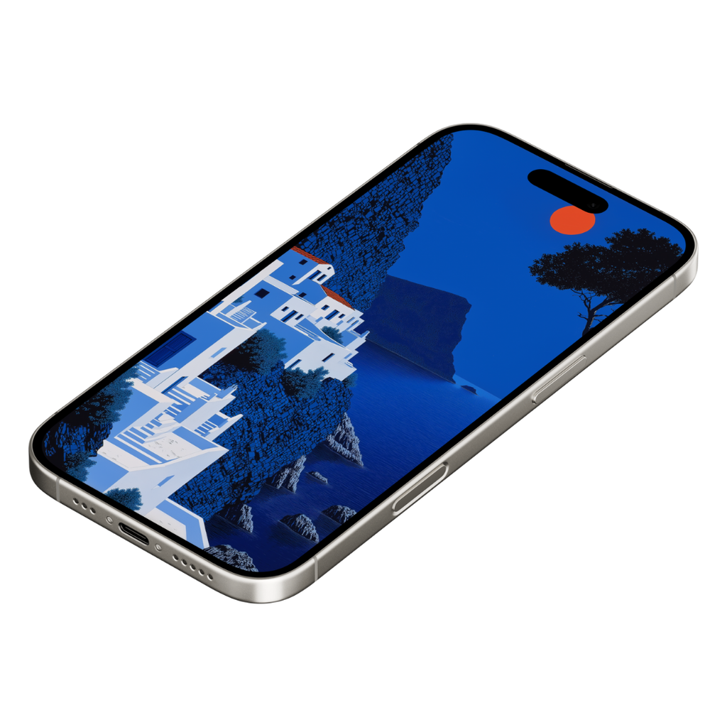 CLIFF VILLAGE OF OIA MOBILE WALLPAPER