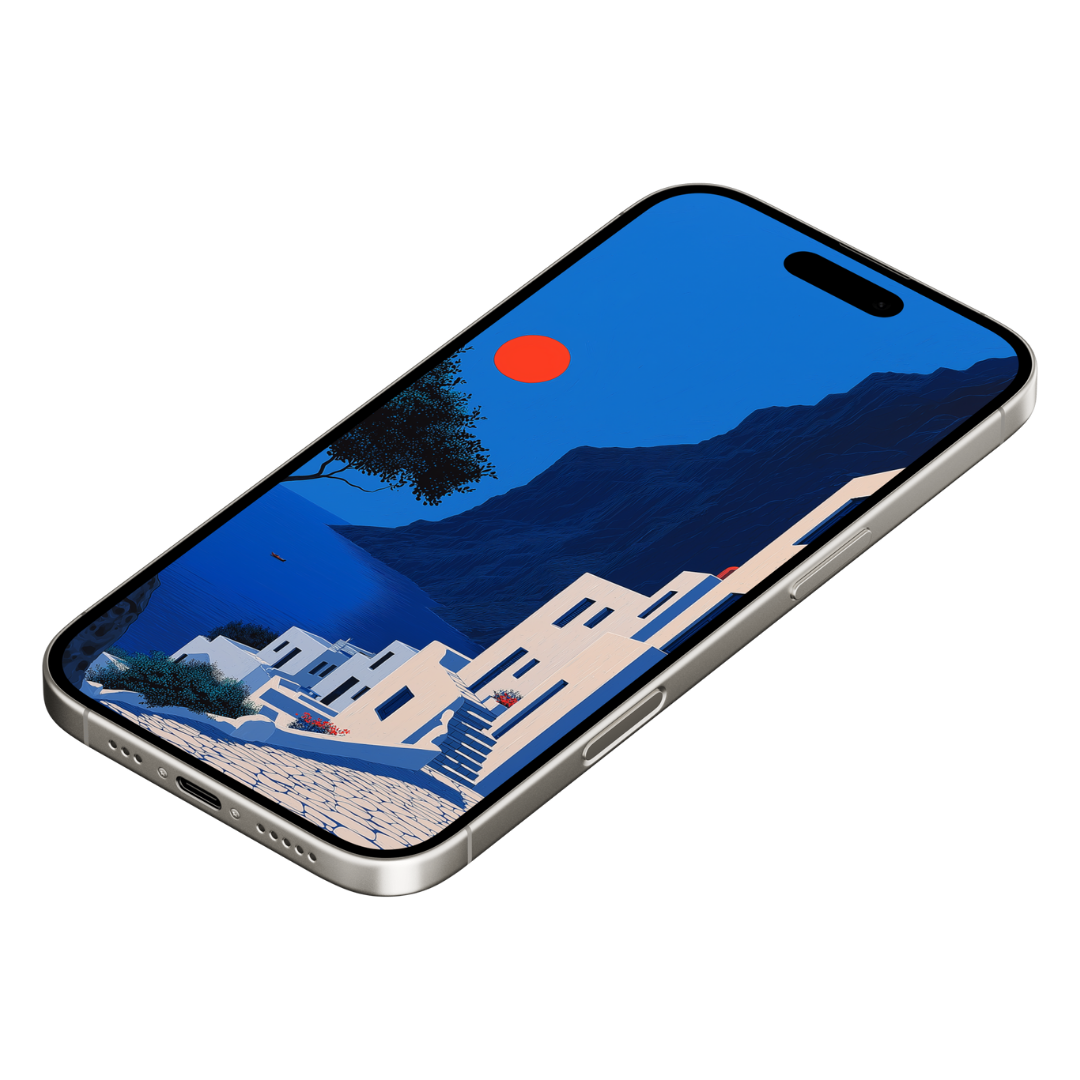 SANTORINI BOAT MOBILE WALLPAPER