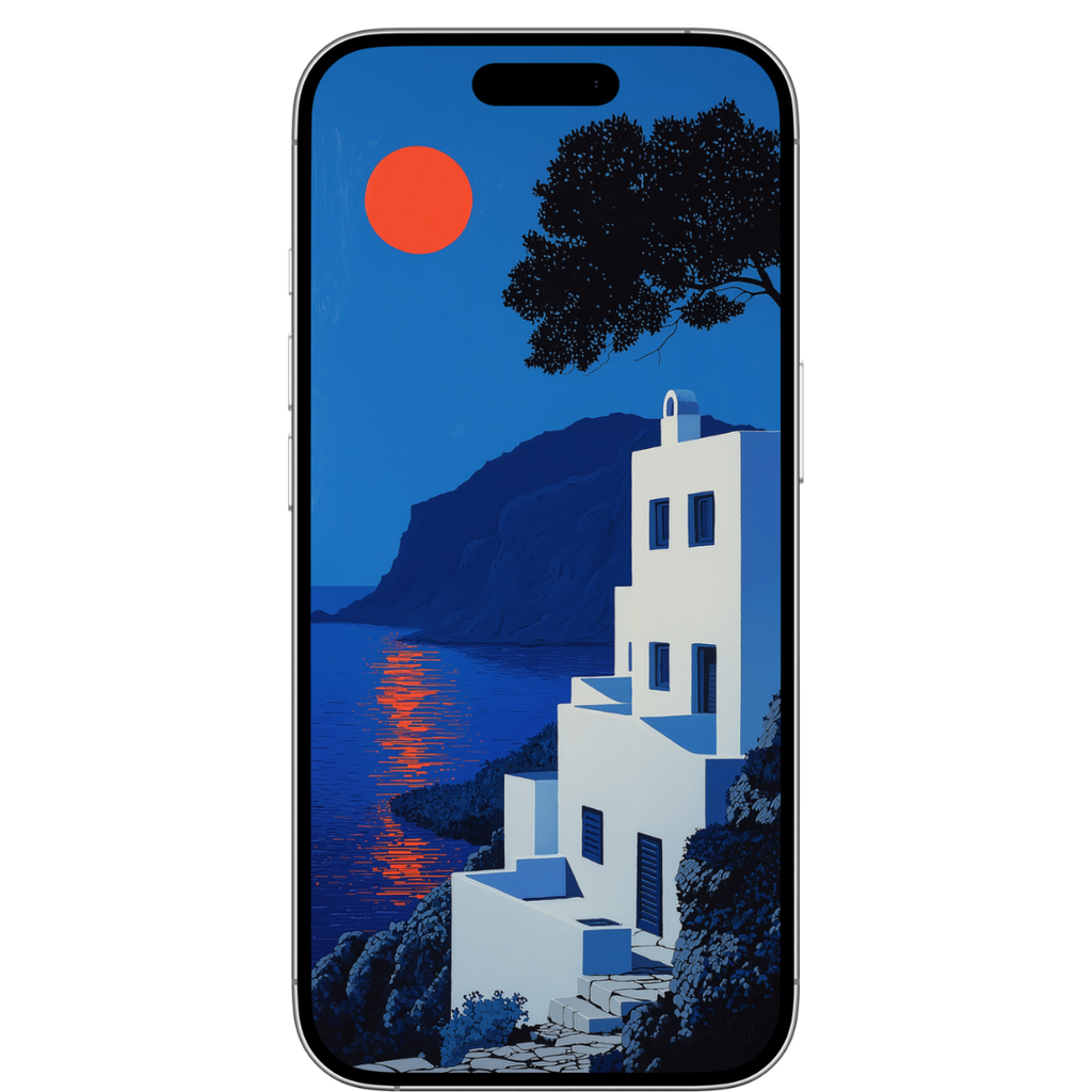 SANTORINI CLIFF VILLAGE MOBILE WALLPAPER