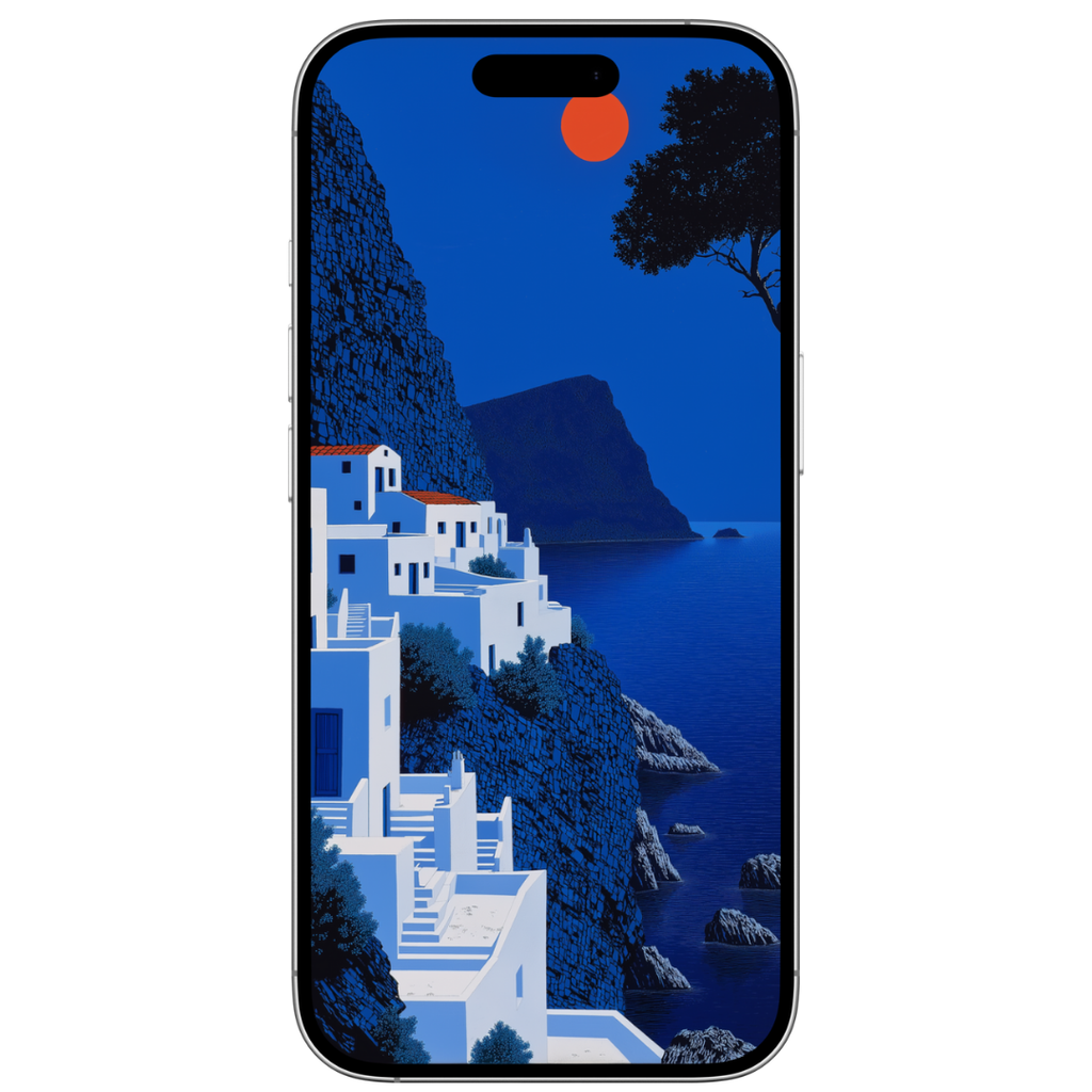 CLIFF VILLAGE OF OIA MOBILE WALLPAPER