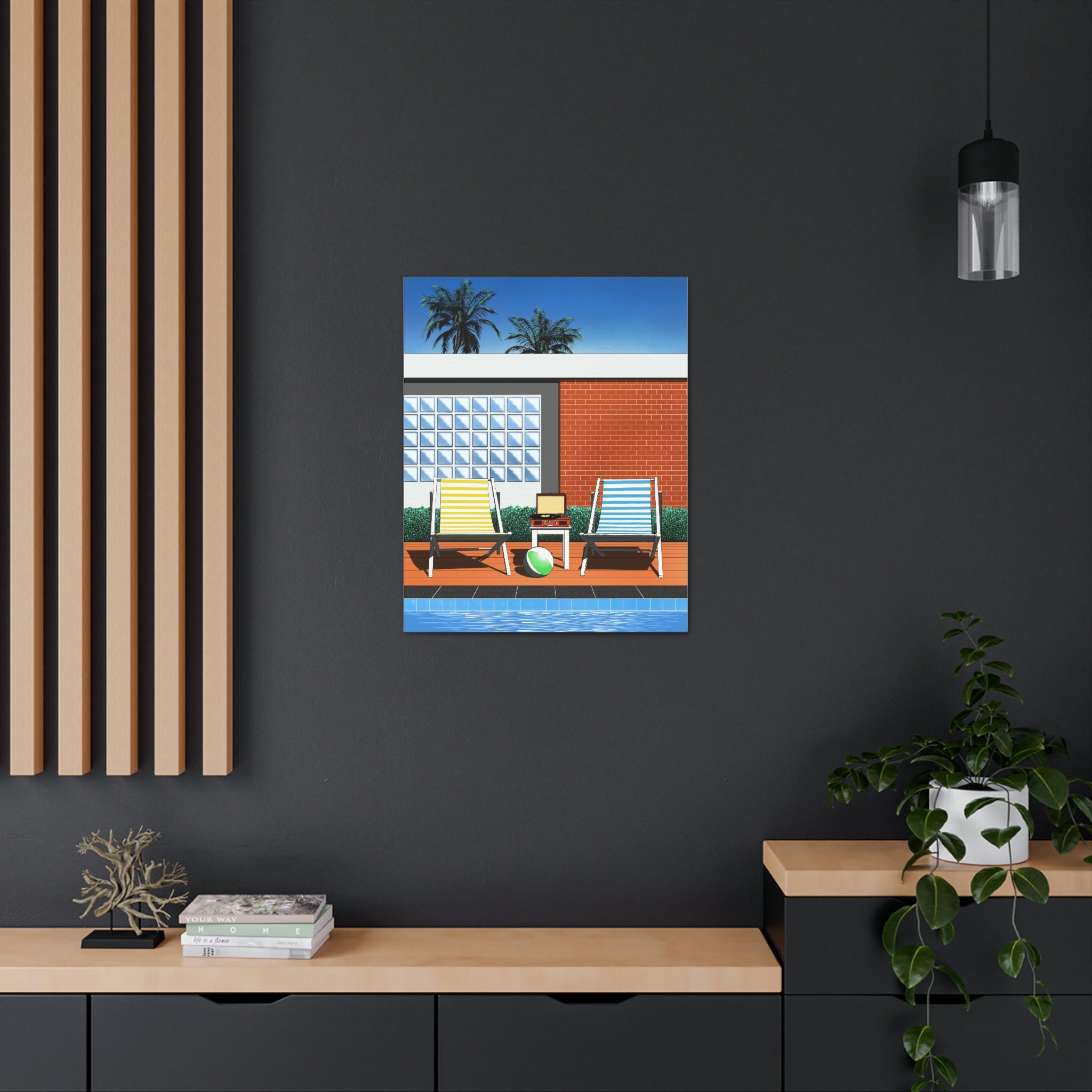 BACK TO SUMMER POOLSIDE POP ART CANVAS PRINT