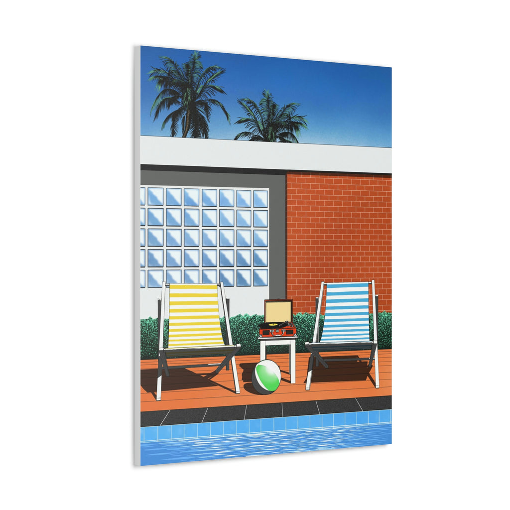 BACK TO SUMMER POOLSIDE POP ART CANVAS PRINT