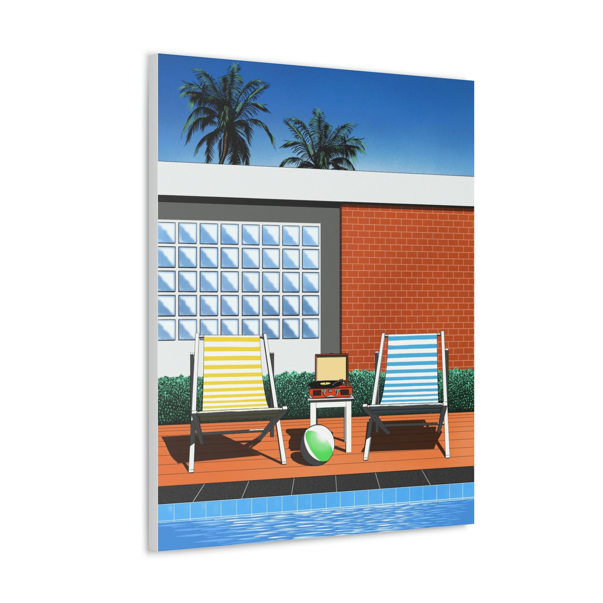 BACK TO SUMMER POOLSIDE POP ART CANVAS PRINT