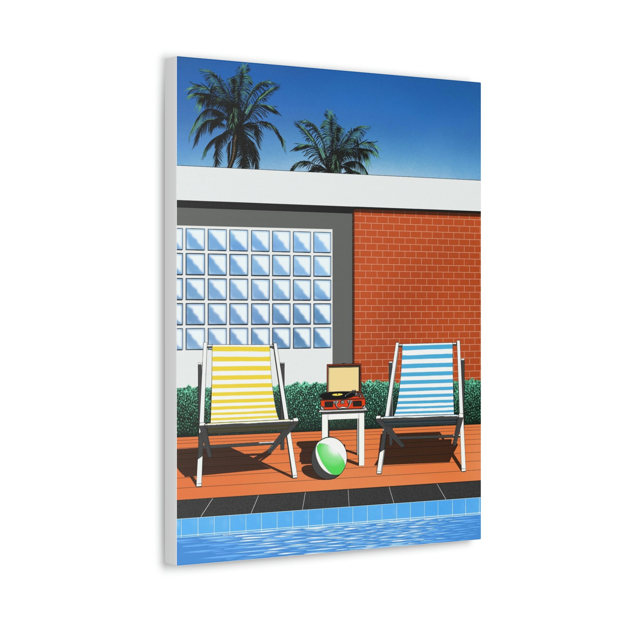 BACK TO SUMMER POOLSIDE POP ART CANVAS PRINT