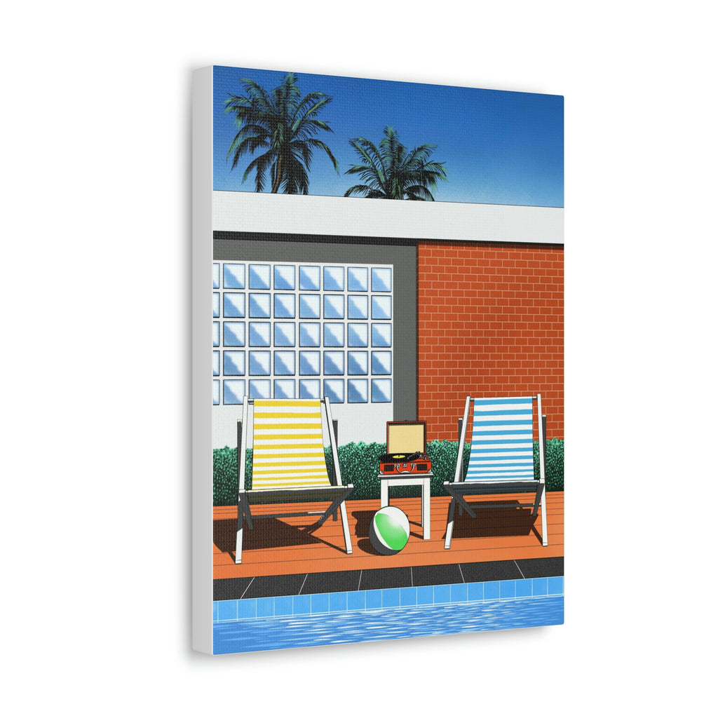BACK TO SUMMER POOLSIDE POP ART CANVAS PRINT