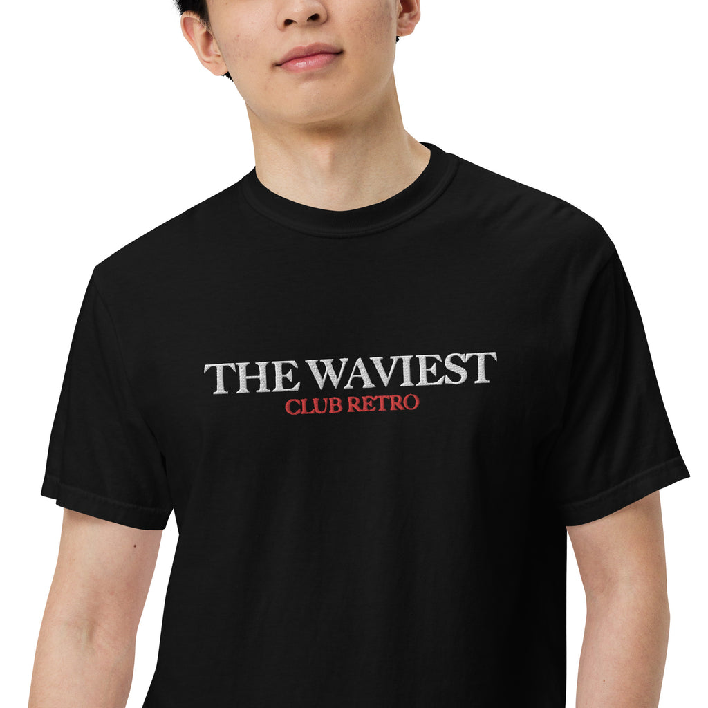 THE WAVIEST CLUB RETRO EMBROIDERED TEE BLACK