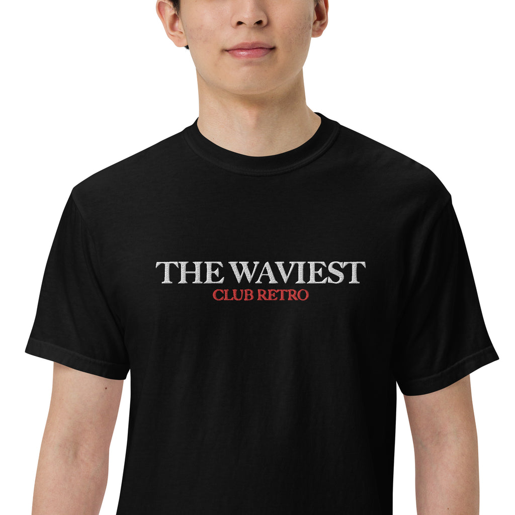 THE WAVIEST CLUB RETRO EMBROIDERED TEE BLACK