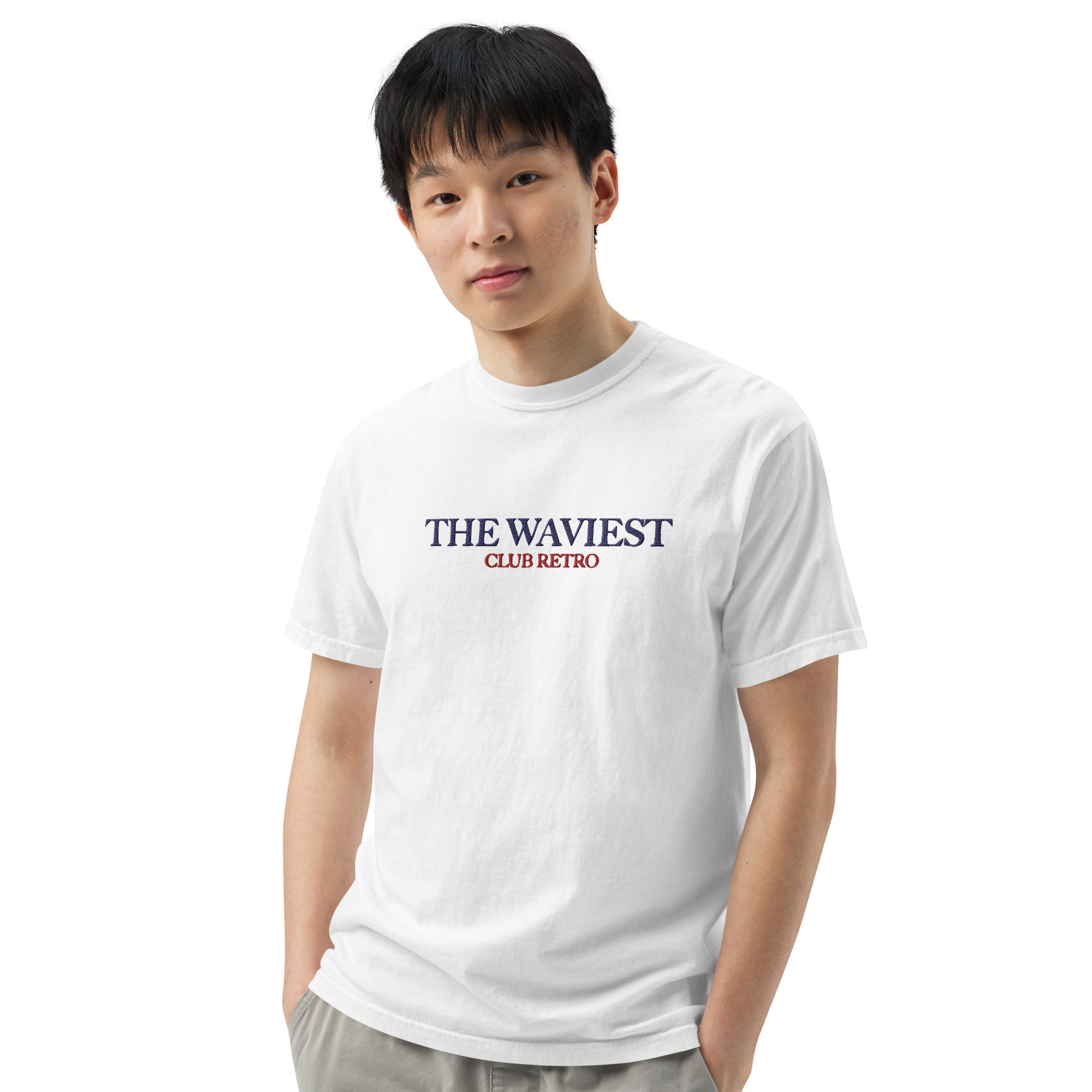 THE WAVIEST CLUB RETRO EMBROIDERED TEE WHITE