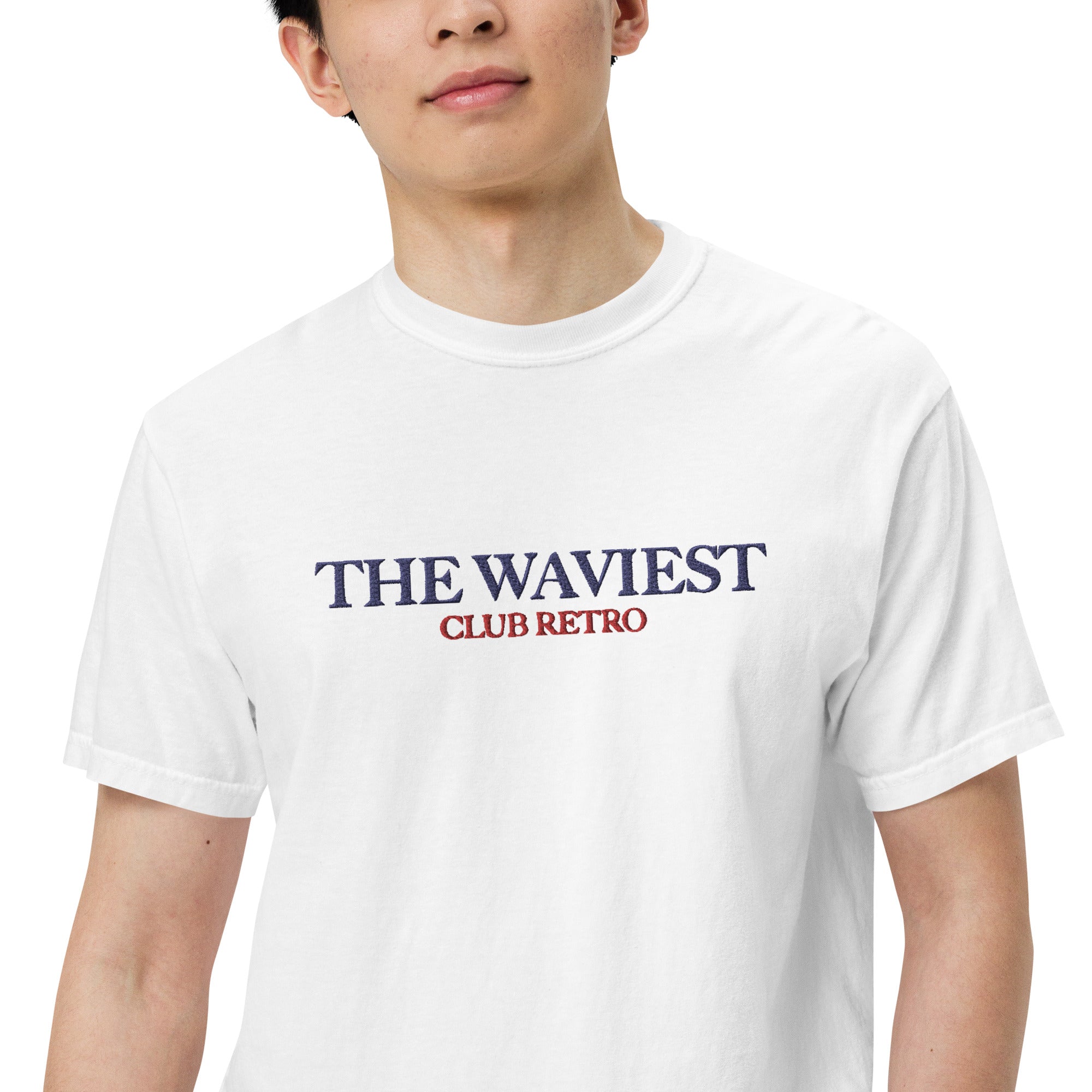 THE WAVIEST CLUB RETRO EMBROIDERED TEE WHITE