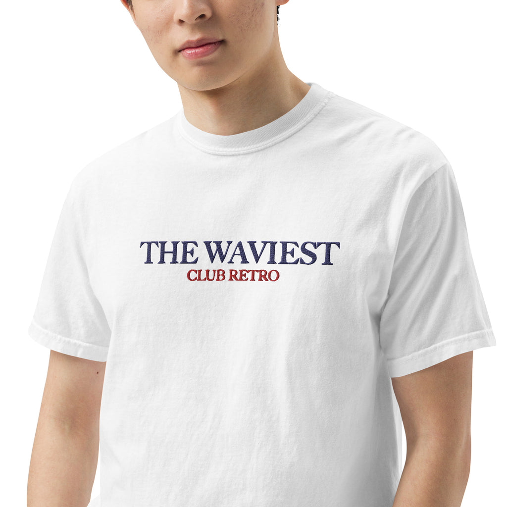 THE WAVIEST CLUB RETRO EMBROIDERED TEE WHITE
