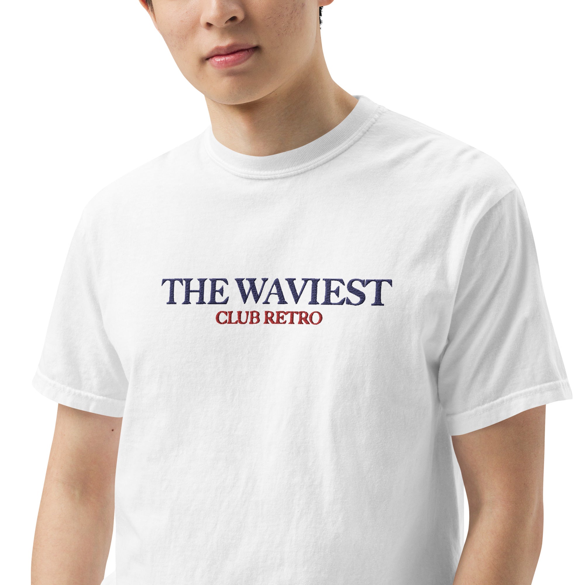 THE WAVIEST CLUB RETRO EMBROIDERED TEE WHITE