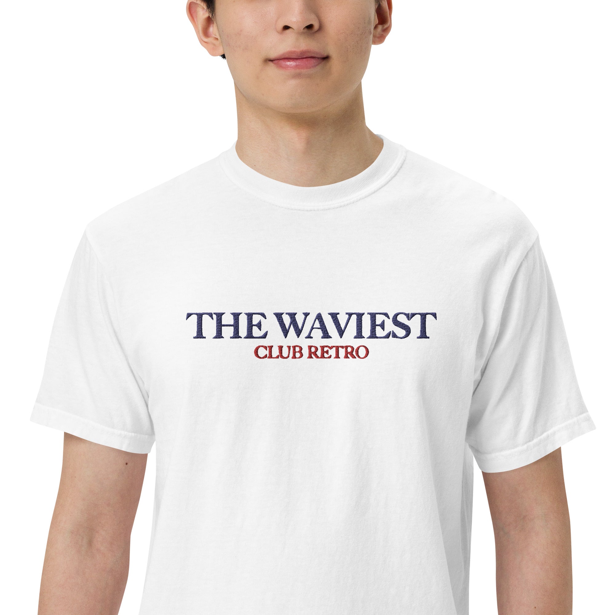 THE WAVIEST CLUB RETRO EMBROIDERED TEE WHITE